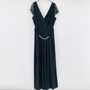 CITY CHIC black v-neck lace shoulder maxi dress size extra small